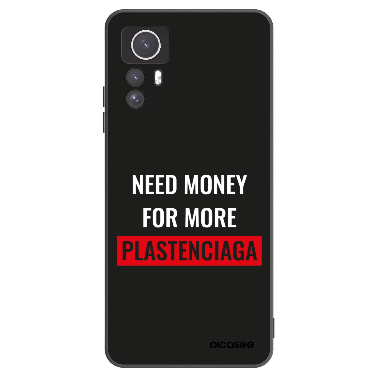 Picasee fekete szilikon tok az alábbi mobiltelefonokra Xiaomi Redmi Note 12S - More PLASTENCIAGA