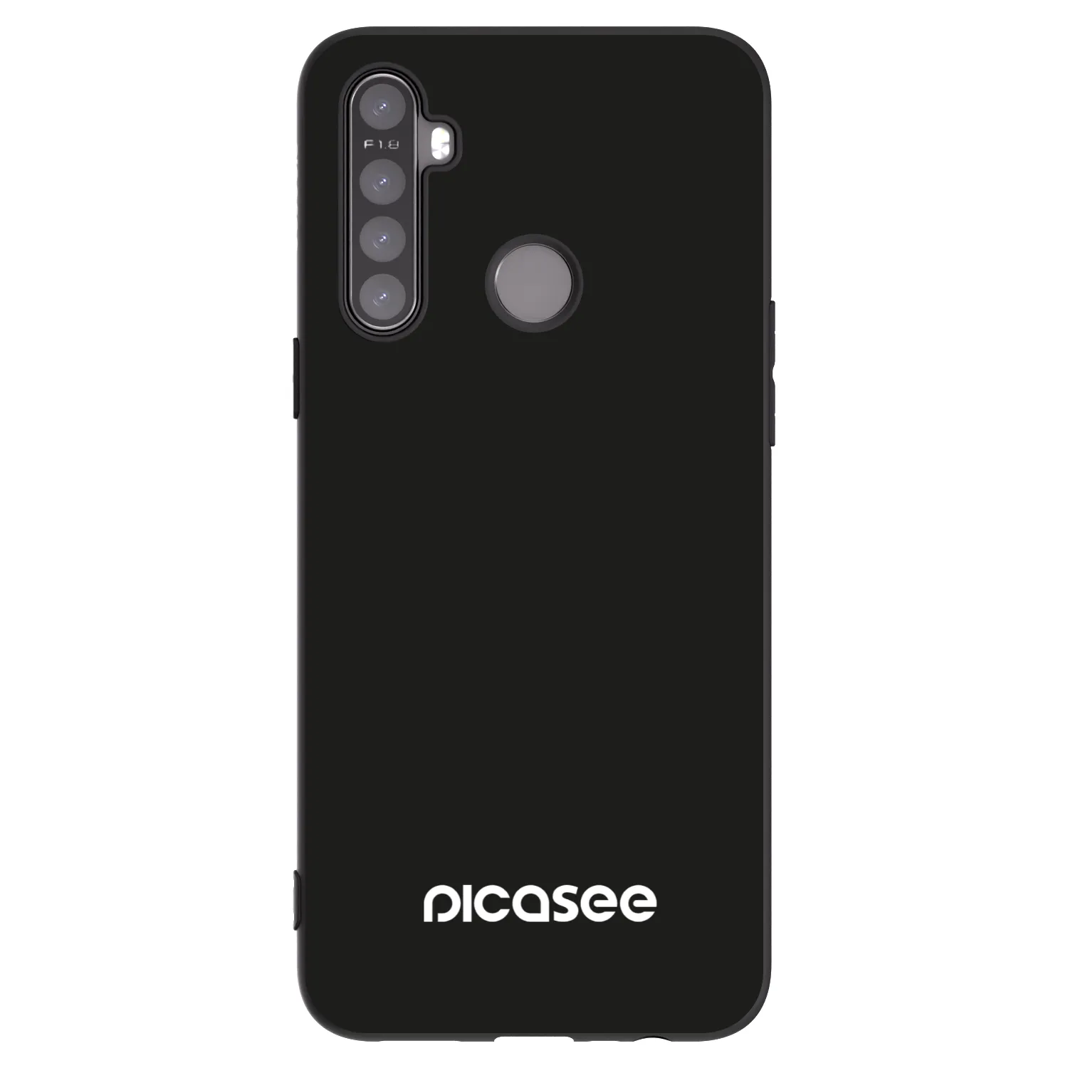Picasee fekete szilikon tok az alábbi mobiltelefonokra Realme 5 - Picasee