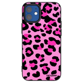 Picasee fekete szilikon tok az alábbi mobiltelefonokra Apple iPhone 12 mini - Pink Tiger