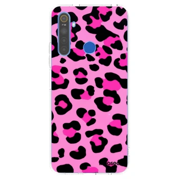 Picasee átlátszó szilikon tok az alábbi mobiltelefonokra Realme 5 - Pink Tiger