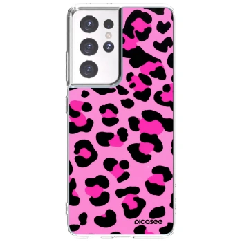 Picasee átlátszó szilikon tok az alábbi mobiltelefonokra Samsung Galaxy S21 Ultra 5G G998B - Pink Tiger