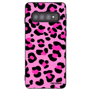 Picasee fekete szilikon tok az alábbi mobiltelefonokra Samsung Galaxy S10 G973 - Pink Tiger