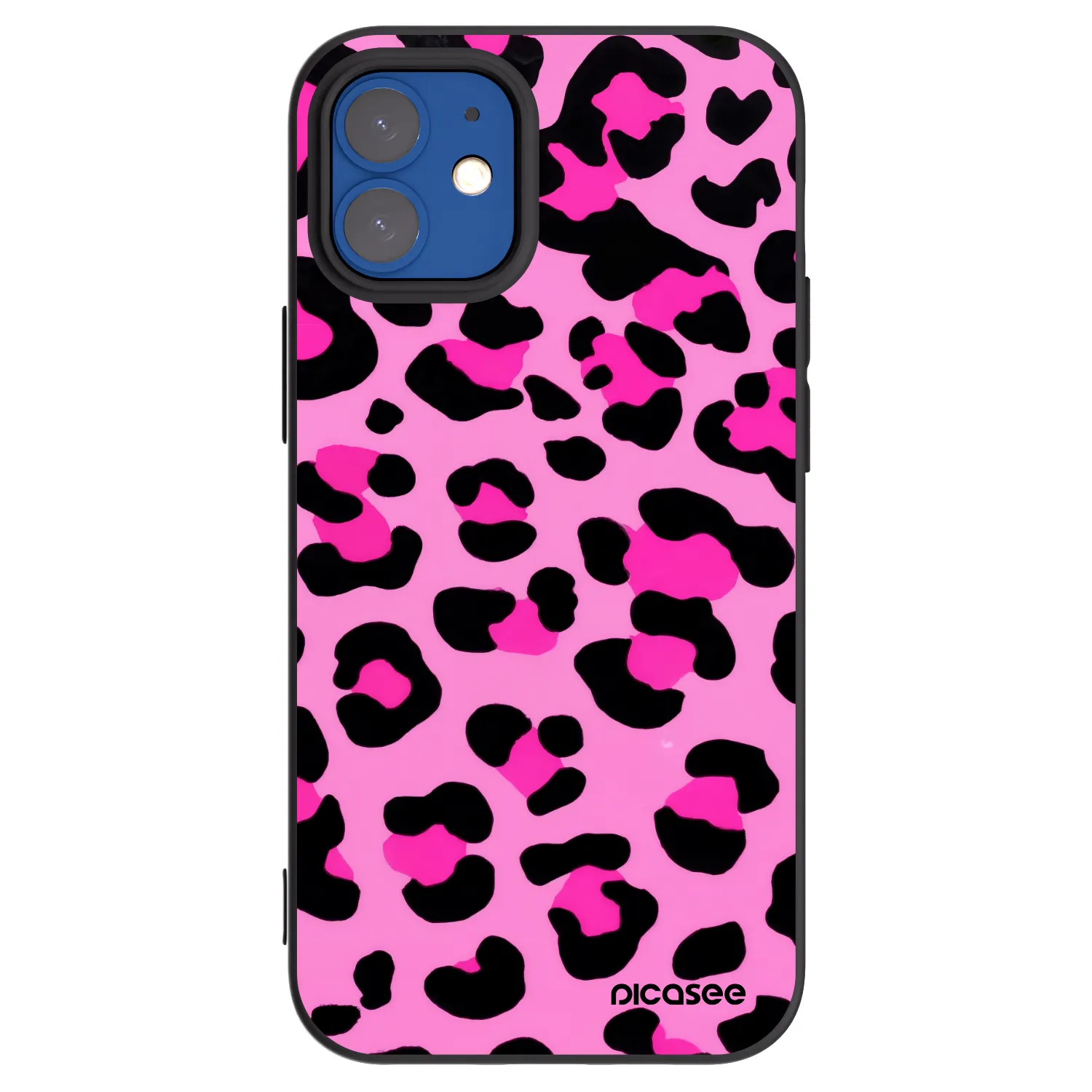 Picasee fekete szilikon tok az alábbi mobiltelefonokra Apple iPhone 12 mini - Pink Tiger