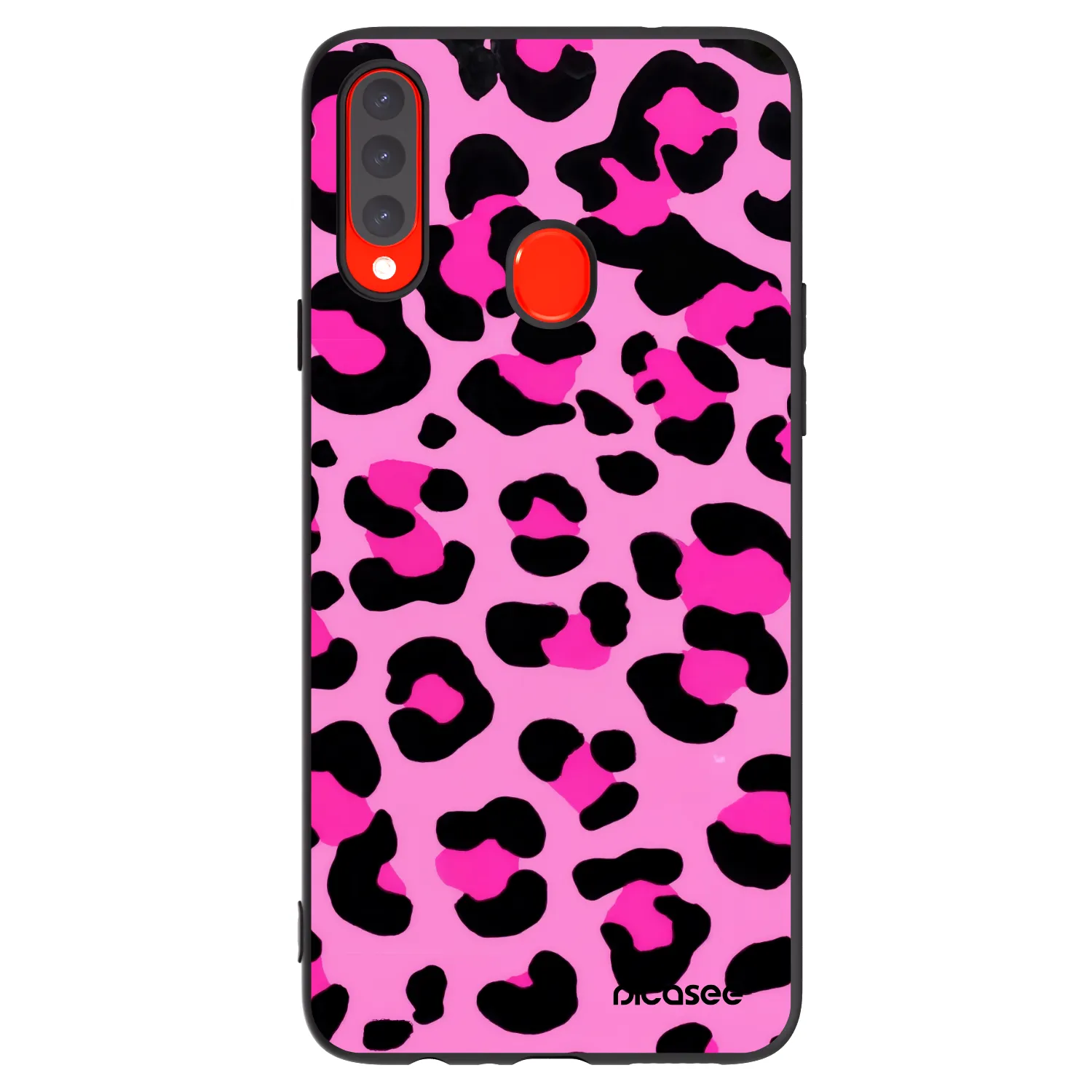 Picasee fekete szilikon tok az alábbi mobiltelefonokra Samsung Galaxy A20s - Pink Tiger