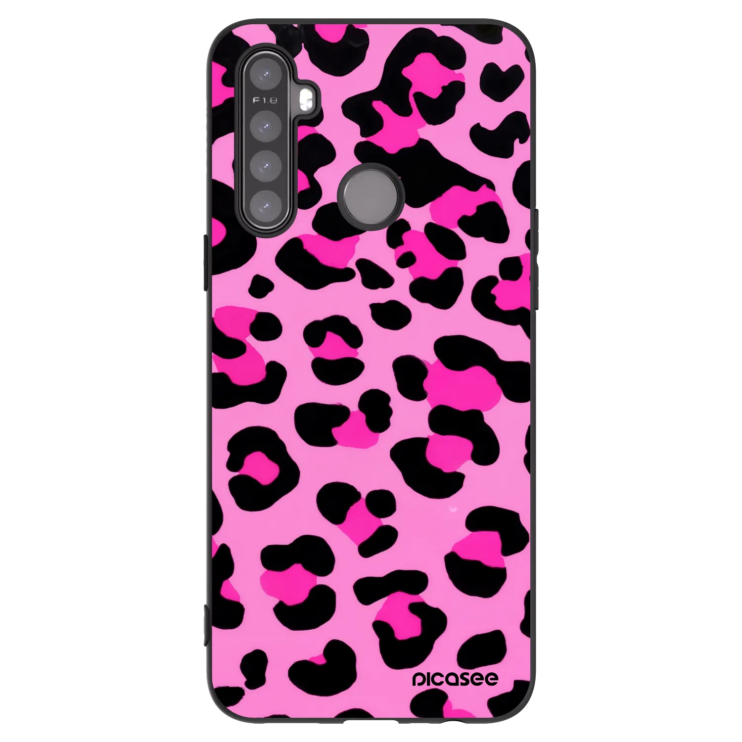 Picasee fekete szilikon tok az alábbi mobiltelefonokra Realme 5 - Pink Tiger