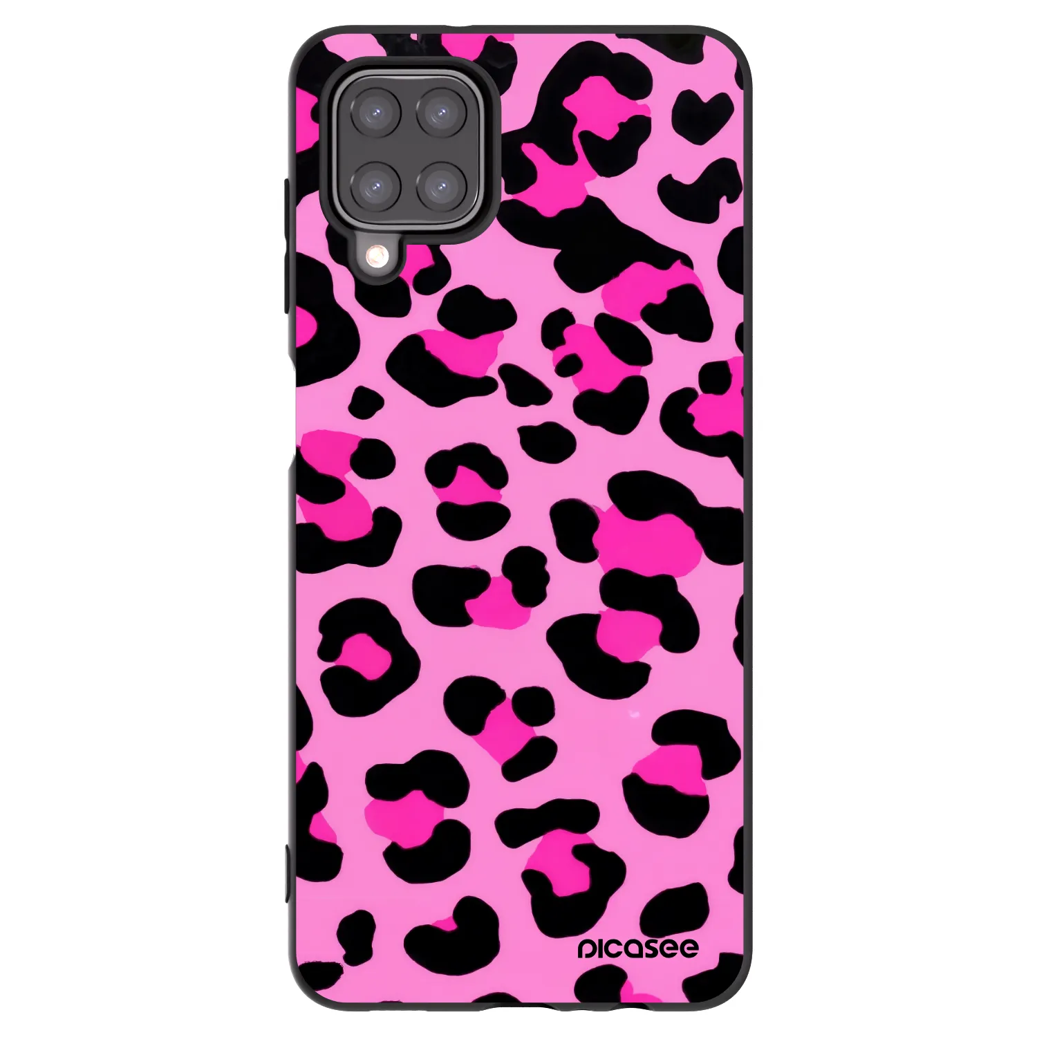 Picasee fekete szilikon tok az alábbi mobiltelefonokra Samsung Galaxy A12 A125F - Pink Tiger