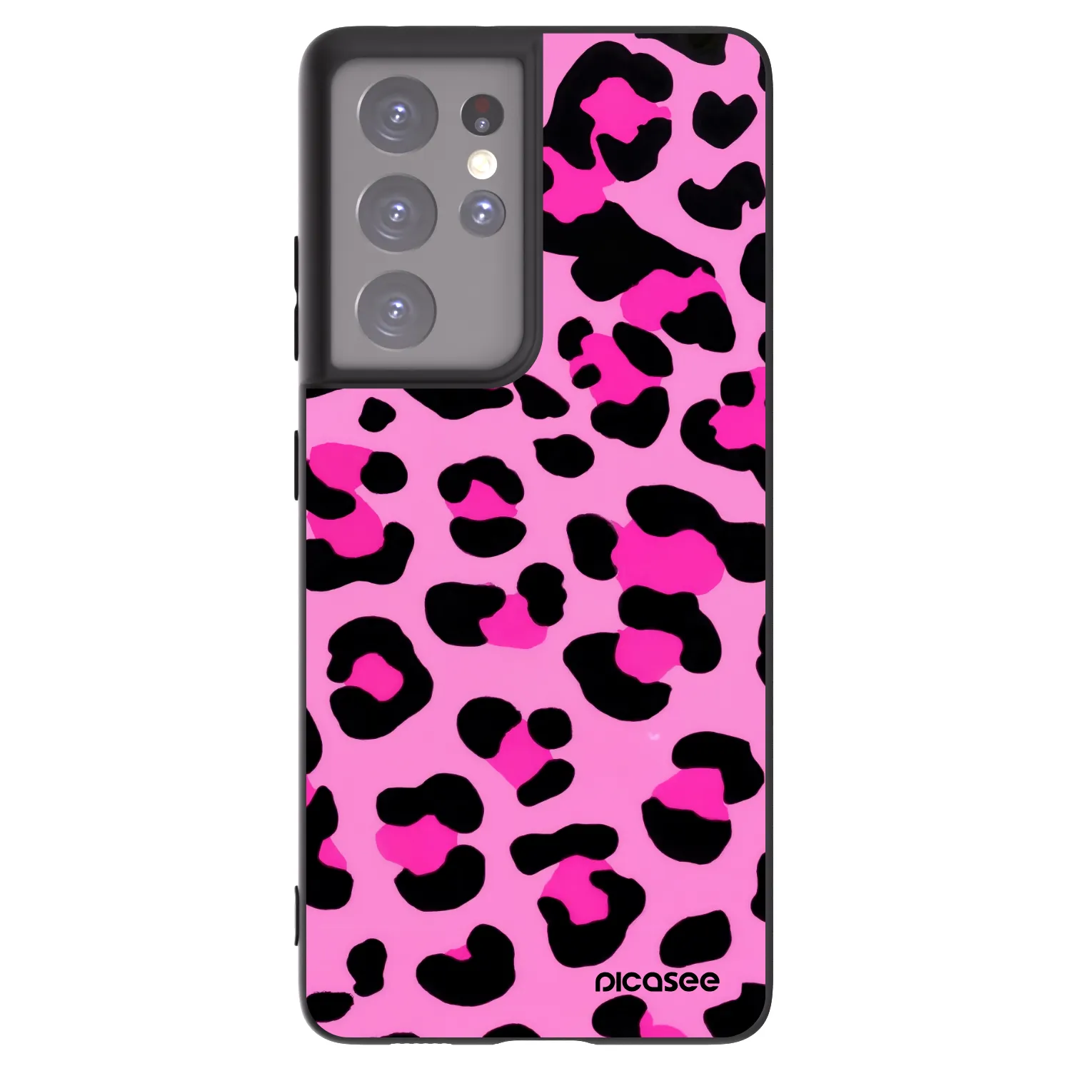 Picasee fekete szilikon tok az alábbi mobiltelefonokra Samsung Galaxy S21 Ultra 5G G998B - Pink Tiger