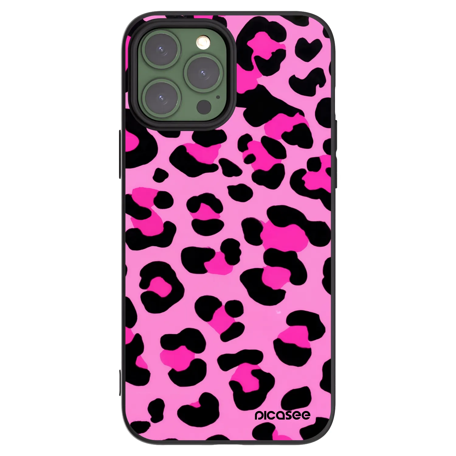 Picasee fekete szilikon tok az alábbi mobiltelefonokra Apple iPhone 13 Pro Max - Pink Tiger