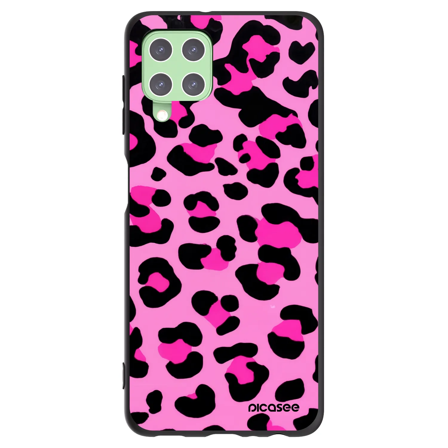 Picasee fekete szilikon tok az alábbi mobiltelefonokra Samsung Galaxy A22 A225F 4G - Pink Tiger