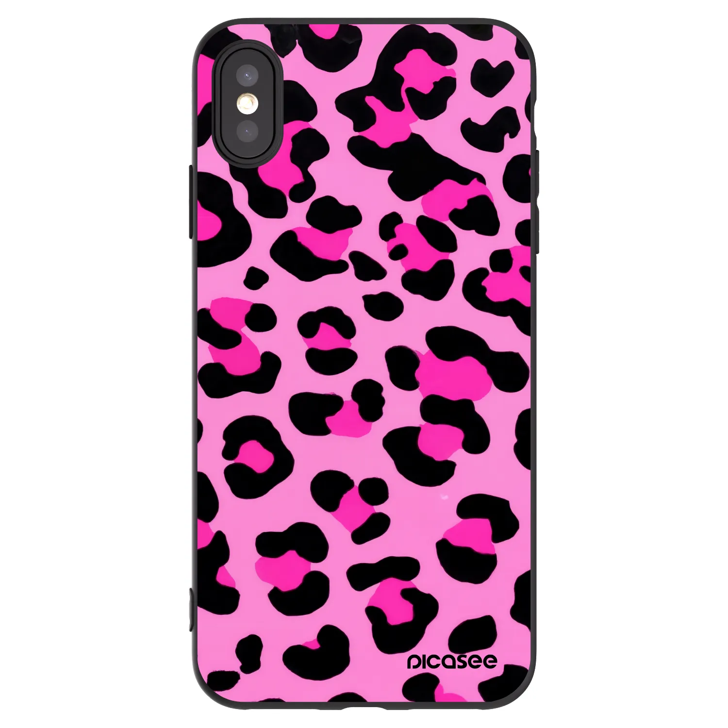 Picasee fekete szilikon tok az alábbi mobiltelefonokra Apple iPhone XS Max - Pink Tiger