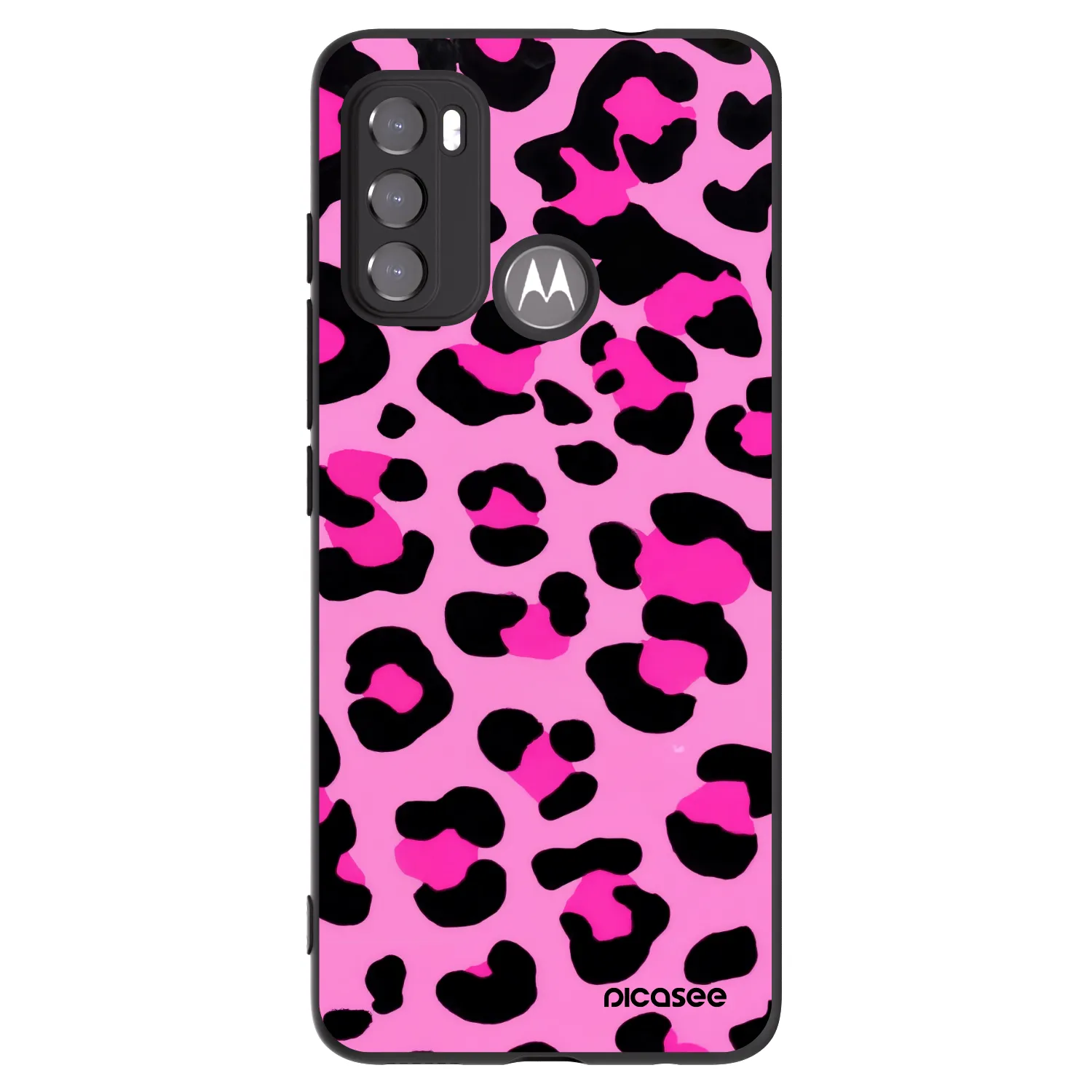Picasee fekete szilikon tok az alábbi mobiltelefonokra Motorola Moto G60 - Pink Tiger