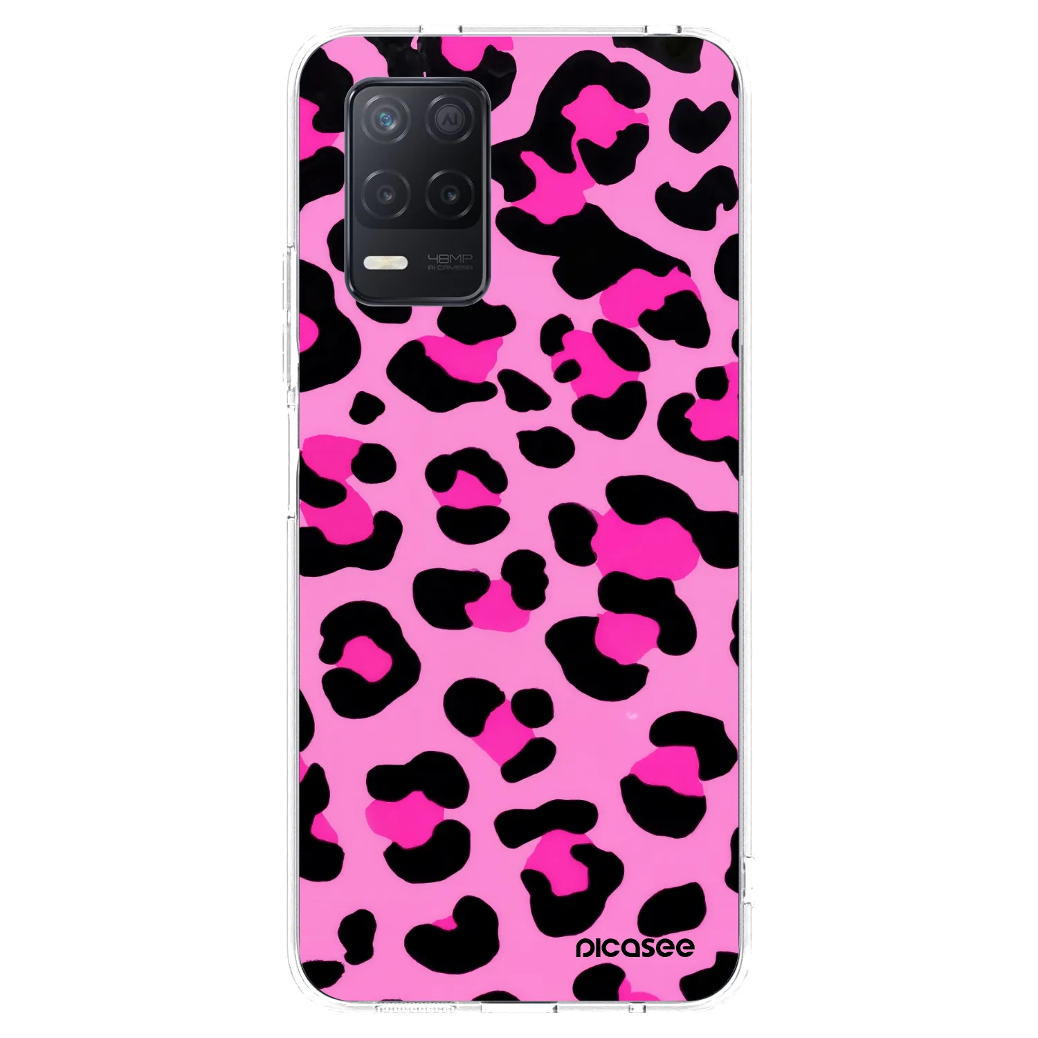 Picasee átlátszó szilikon tok az alábbi mobiltelefonokra Realme 8 5G - Pink Tiger