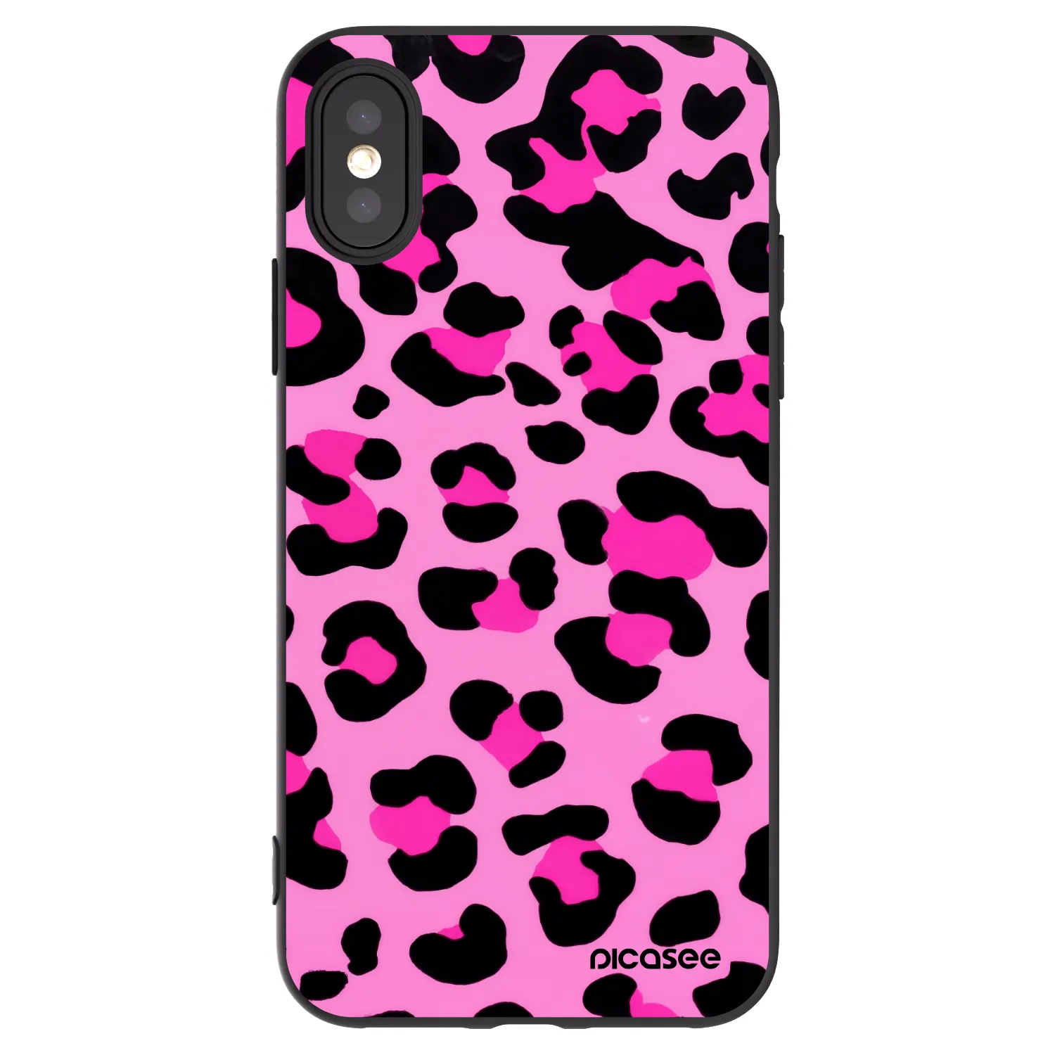 Picasee fekete szilikon tok az alábbi mobiltelefonokra Apple iPhone X/XS - Pink Tiger
