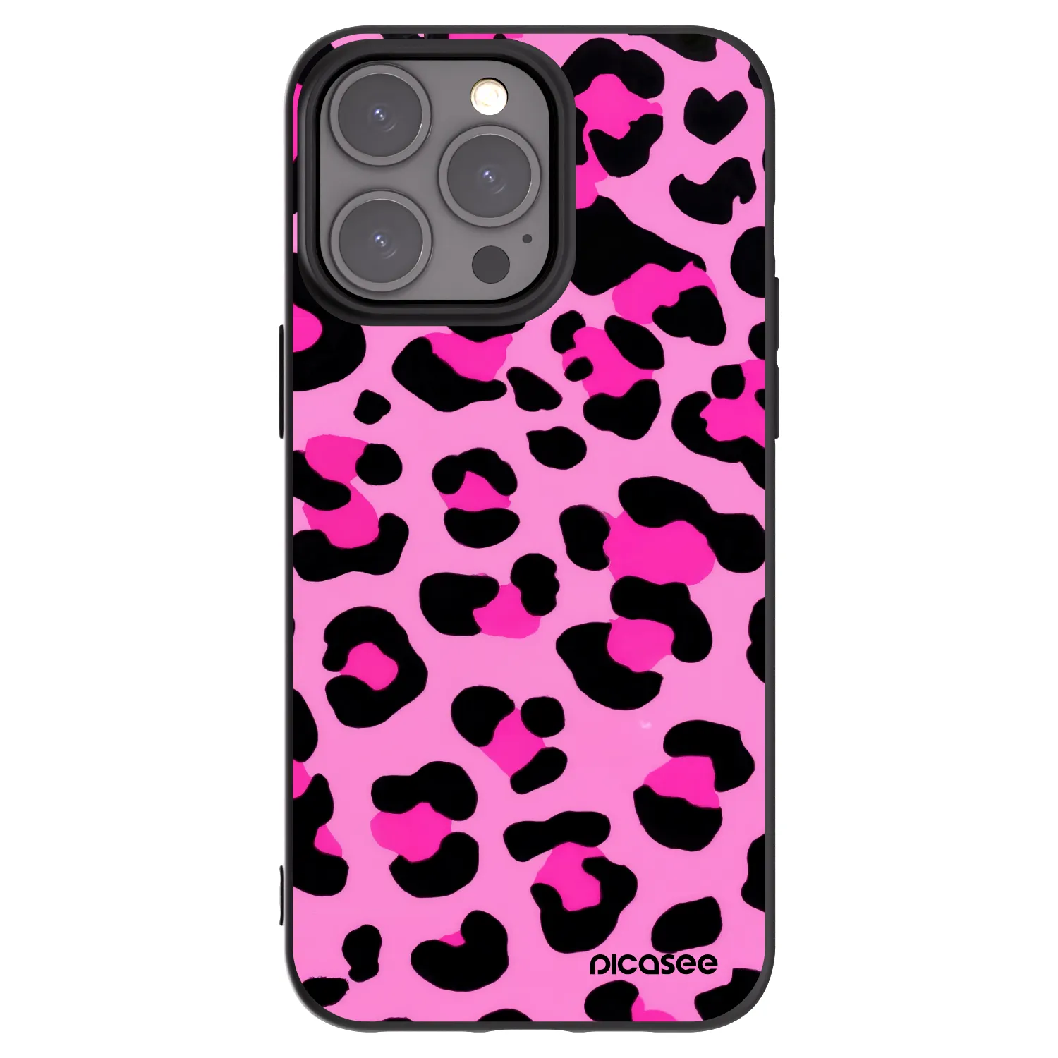 Picasee fekete szilikon tok az alábbi mobiltelefonokra Apple iPhone 15 Pro Max - Pink Tiger