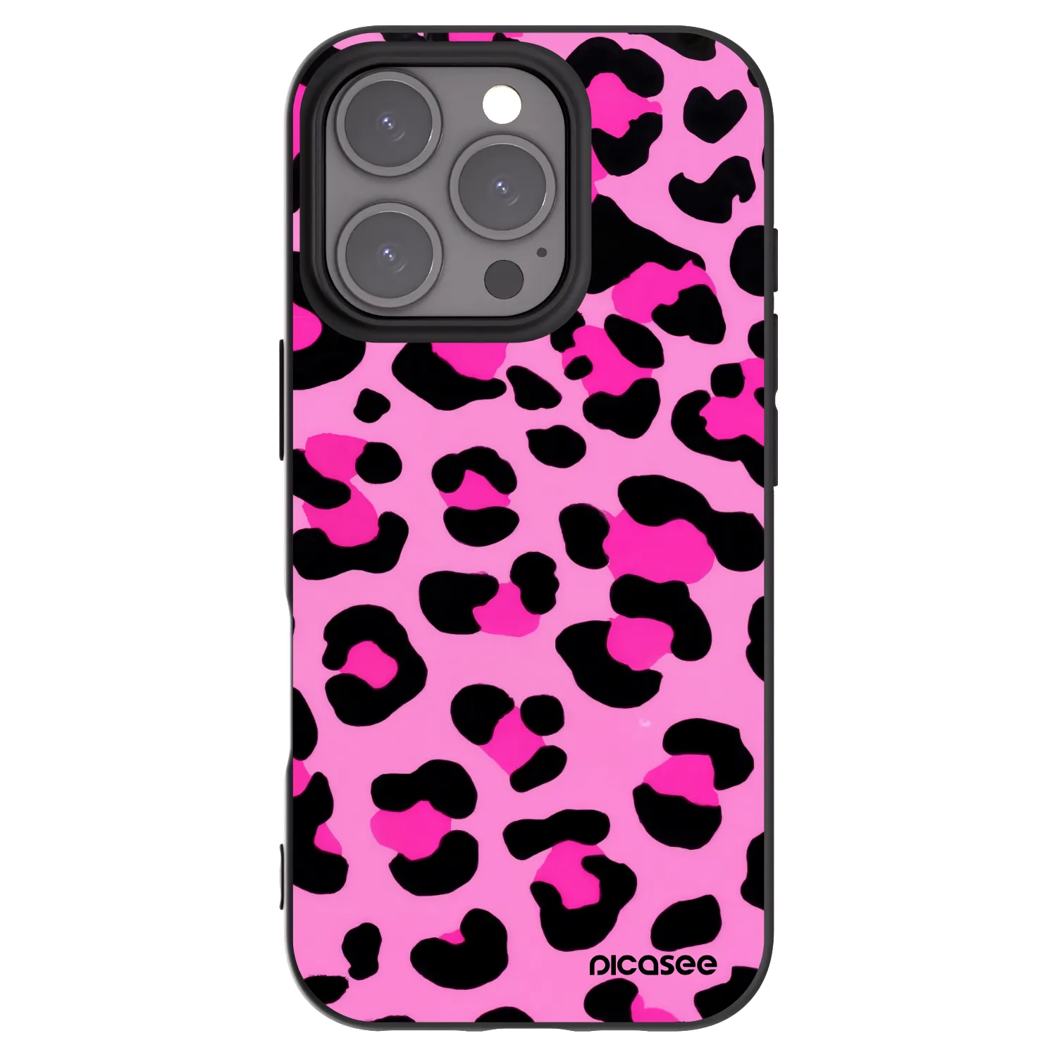 Picasee fekete szilikon tok az alábbi mobiltelefonokra Apple iPhone 16 Pro - Pink Tiger