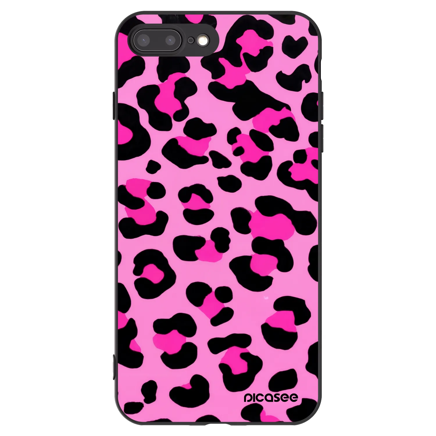 Picasee fekete szilikon tok az alábbi mobiltelefonokra Apple iPhone 8 Plus - Pink Tiger