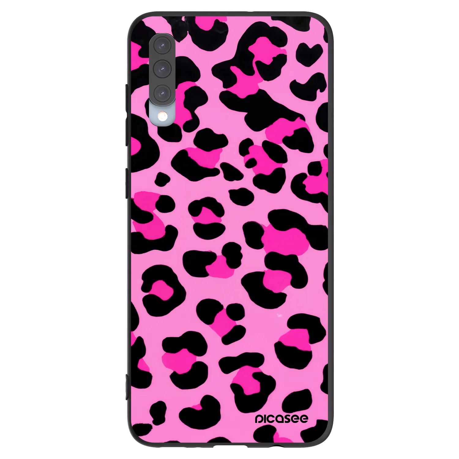 Picasee fekete szilikon tok az alábbi mobiltelefonokra Samsung Galaxy A70 A705F - Pink Tiger