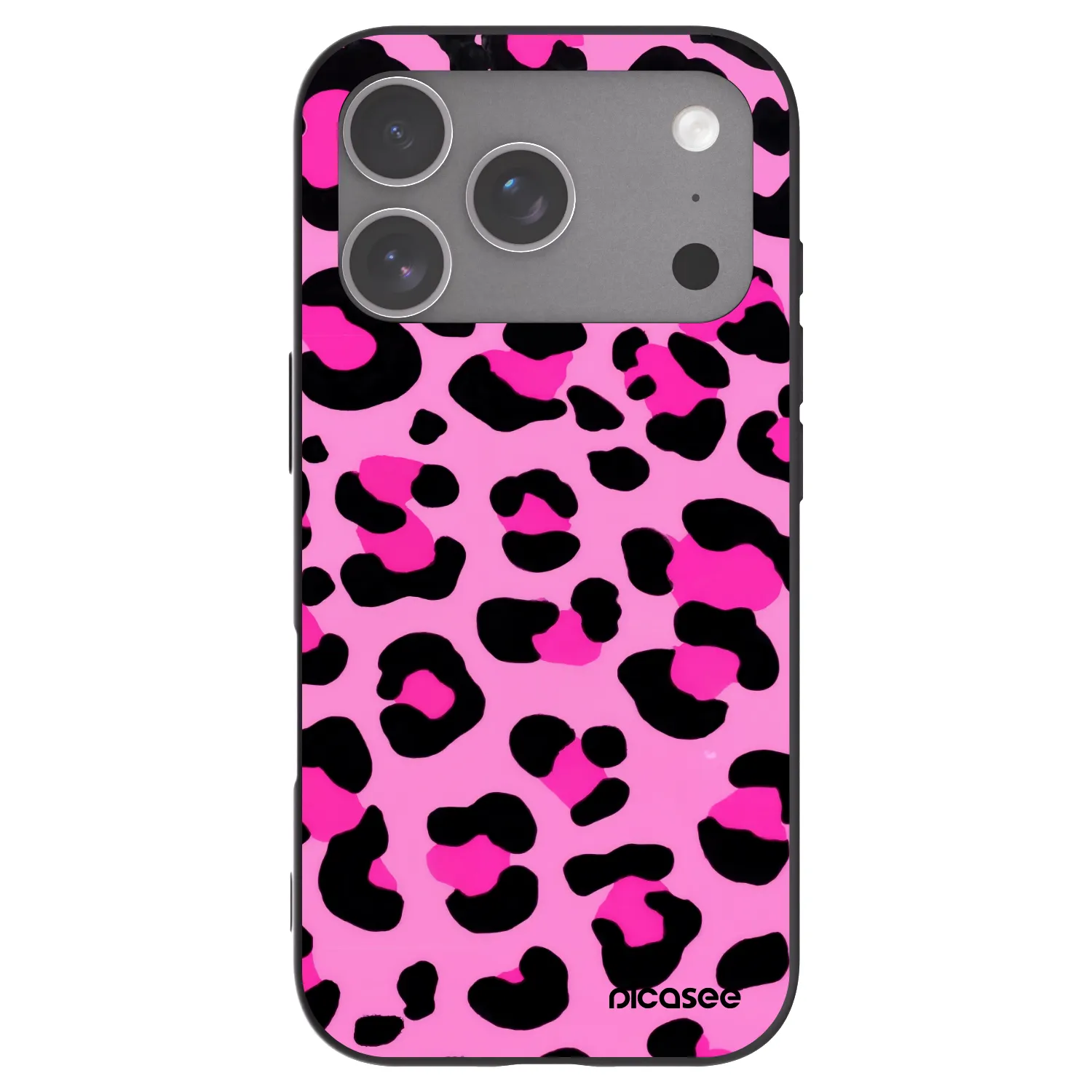 Picasee fekete szilikon tok az alábbi mobiltelefonokra Apple iPhone 18 Pro - Pink Tiger