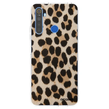 Picasee átlátszó szilikon tok az alábbi mobiltelefonokra Realme 5 - Brown Tiger
