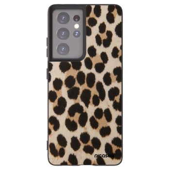 Picasee fekete szilikon tok az alábbi mobiltelefonokra Samsung Galaxy S21 Ultra 5G G998B - Brown Tiger