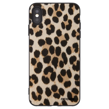 Picasee fekete szilikon tok az alábbi mobiltelefonokra Apple iPhone XS Max - Brown Tiger