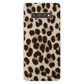 Picasee átlátszó szilikon tok az alábbi mobiltelefonokra Samsung Galaxy S10 Plus G975 - Brown Tiger