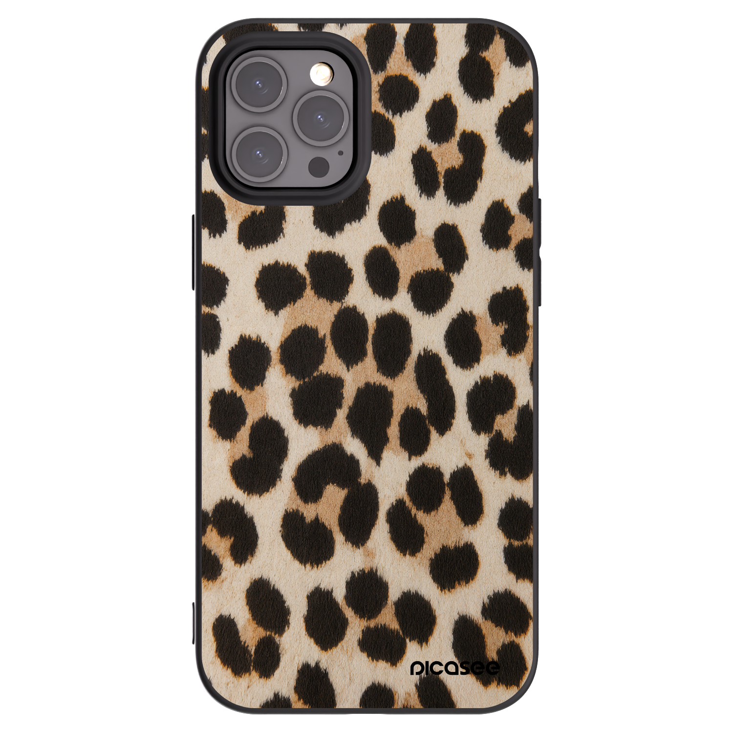 Picasee fekete szilikon tok az alábbi mobiltelefonokra Apple iPhone 12 Pro Max - Brown Tiger