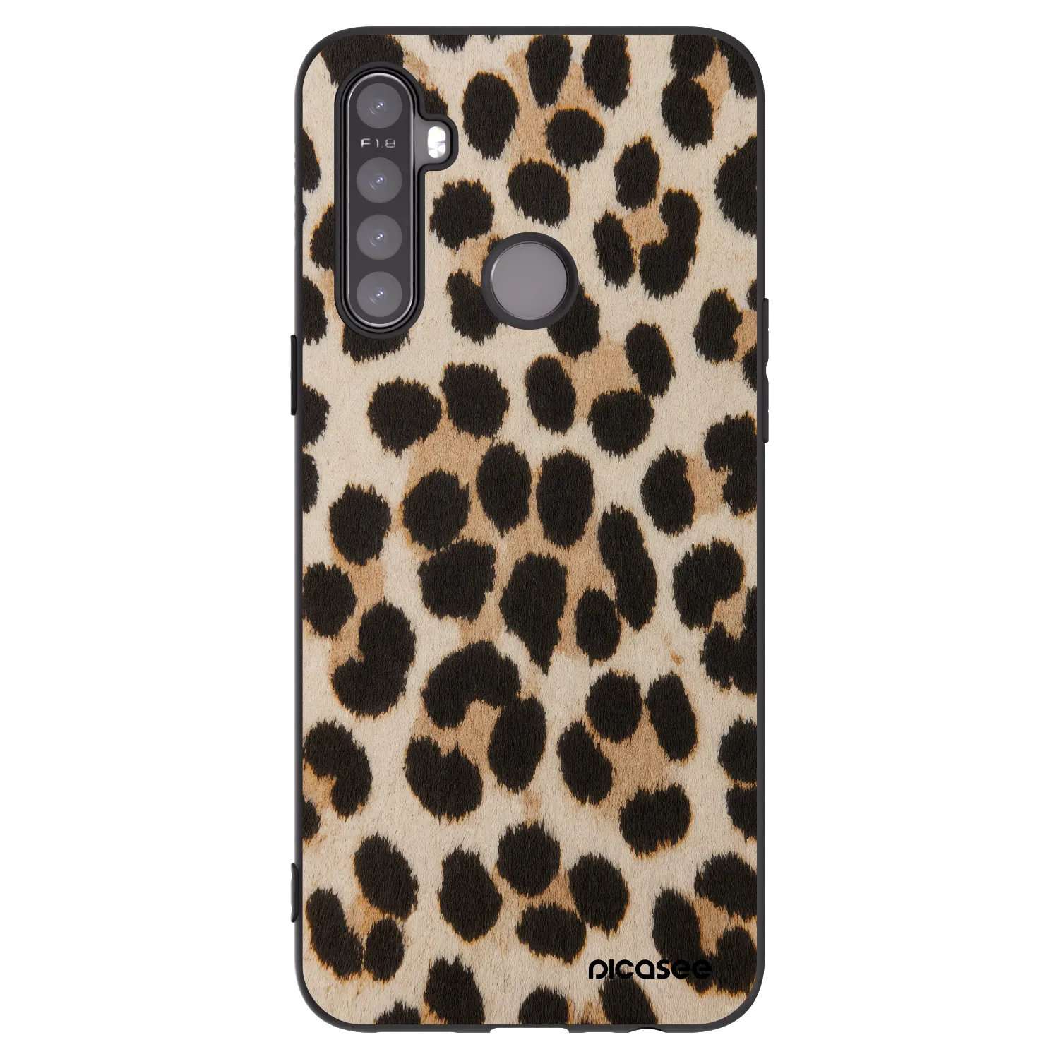 Picasee fekete szilikon tok az alábbi mobiltelefonokra Realme 6i - Brown Tiger
