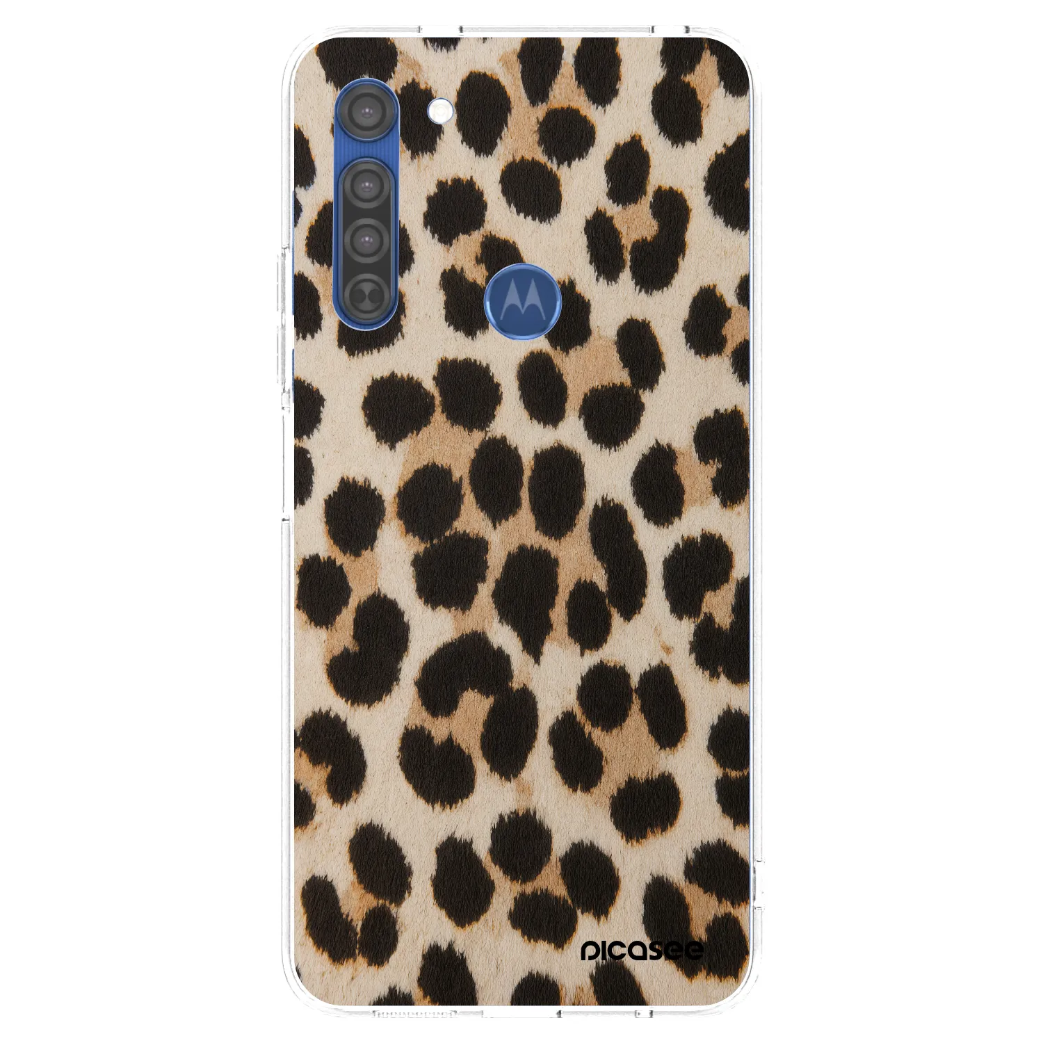Picasee átlátszó szilikon tok az alábbi mobiltelefonokra Motorola Moto G8 - Brown Tiger