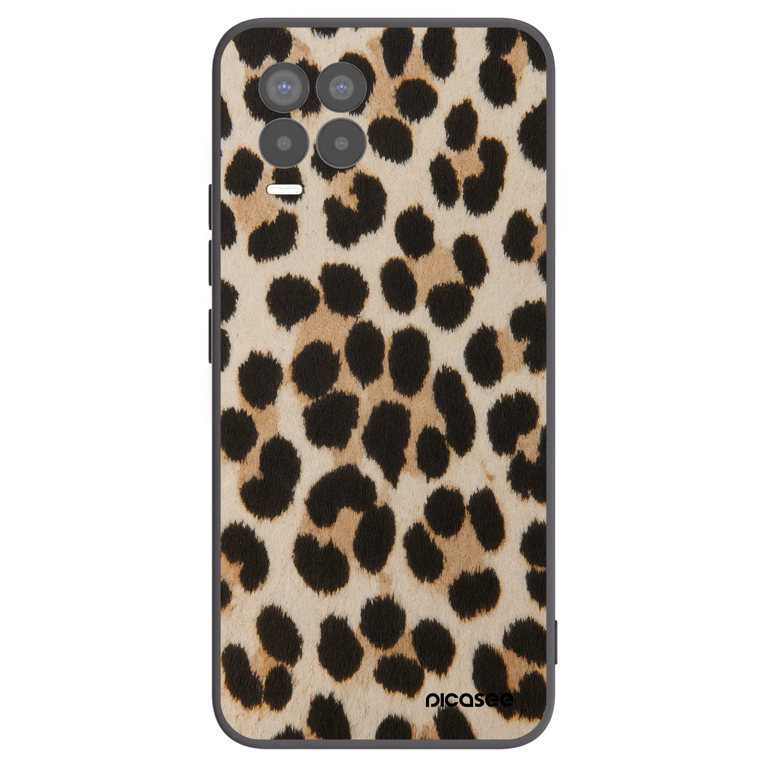 Picasee fekete szilikon tok az alábbi mobiltelefonokra Realme 8 Pro - Brown Tiger
