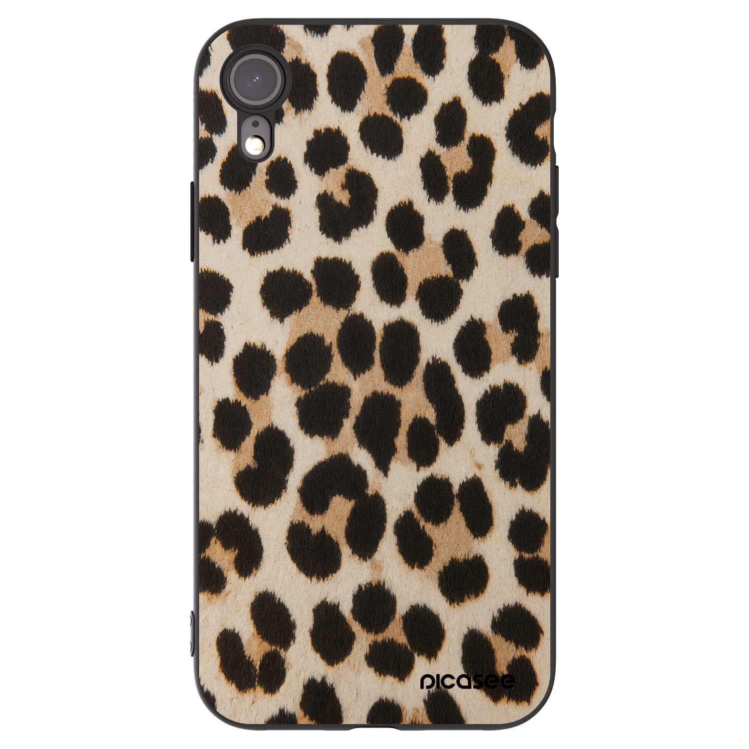 Picasee fekete szilikon tok az alábbi mobiltelefonokra Apple iPhone XR - Brown Tiger