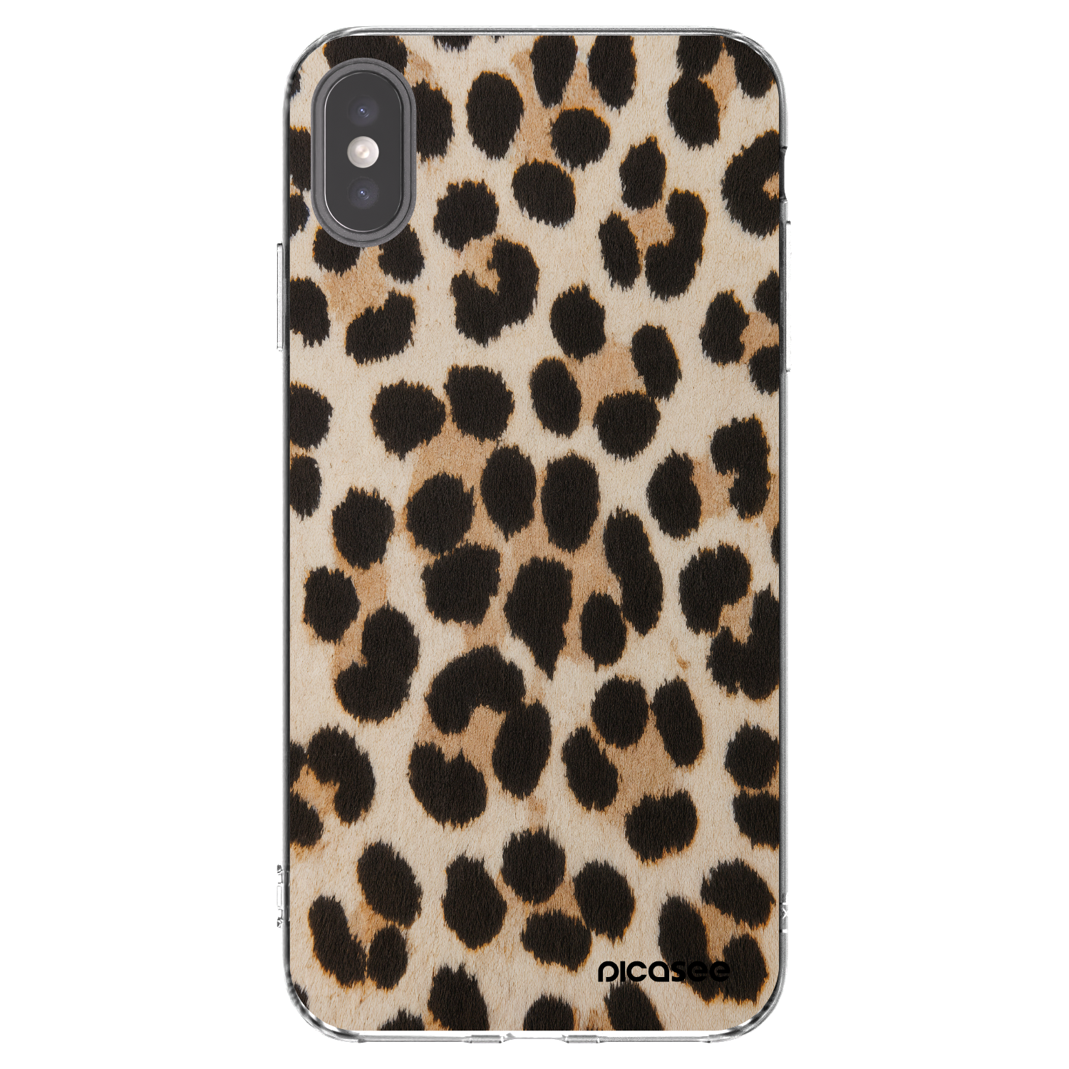 Picasee átlátszó szilikon tok az alábbi mobiltelefonokra Apple iPhone XS Max - Brown Tiger