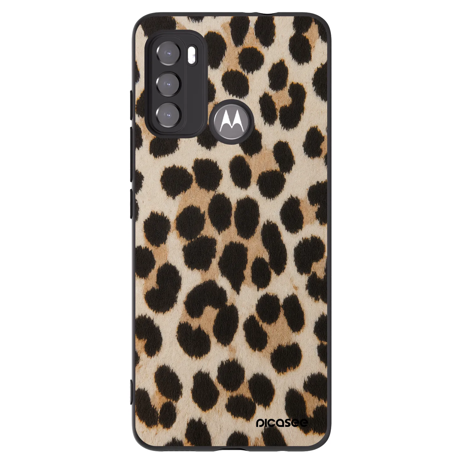 Picasee fekete szilikon tok az alábbi mobiltelefonokra Motorola Moto G60 - Brown Tiger