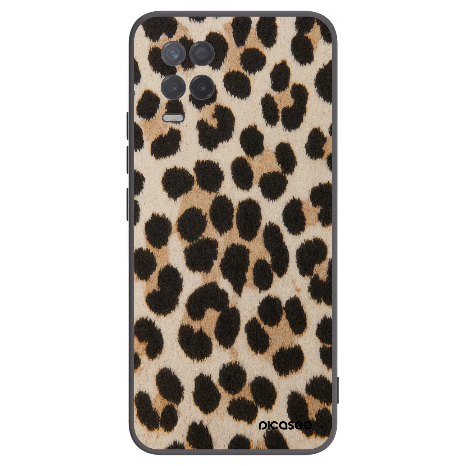Picasee fekete szilikon tok az alábbi mobiltelefonokra Realme 8 5G - Brown Tiger