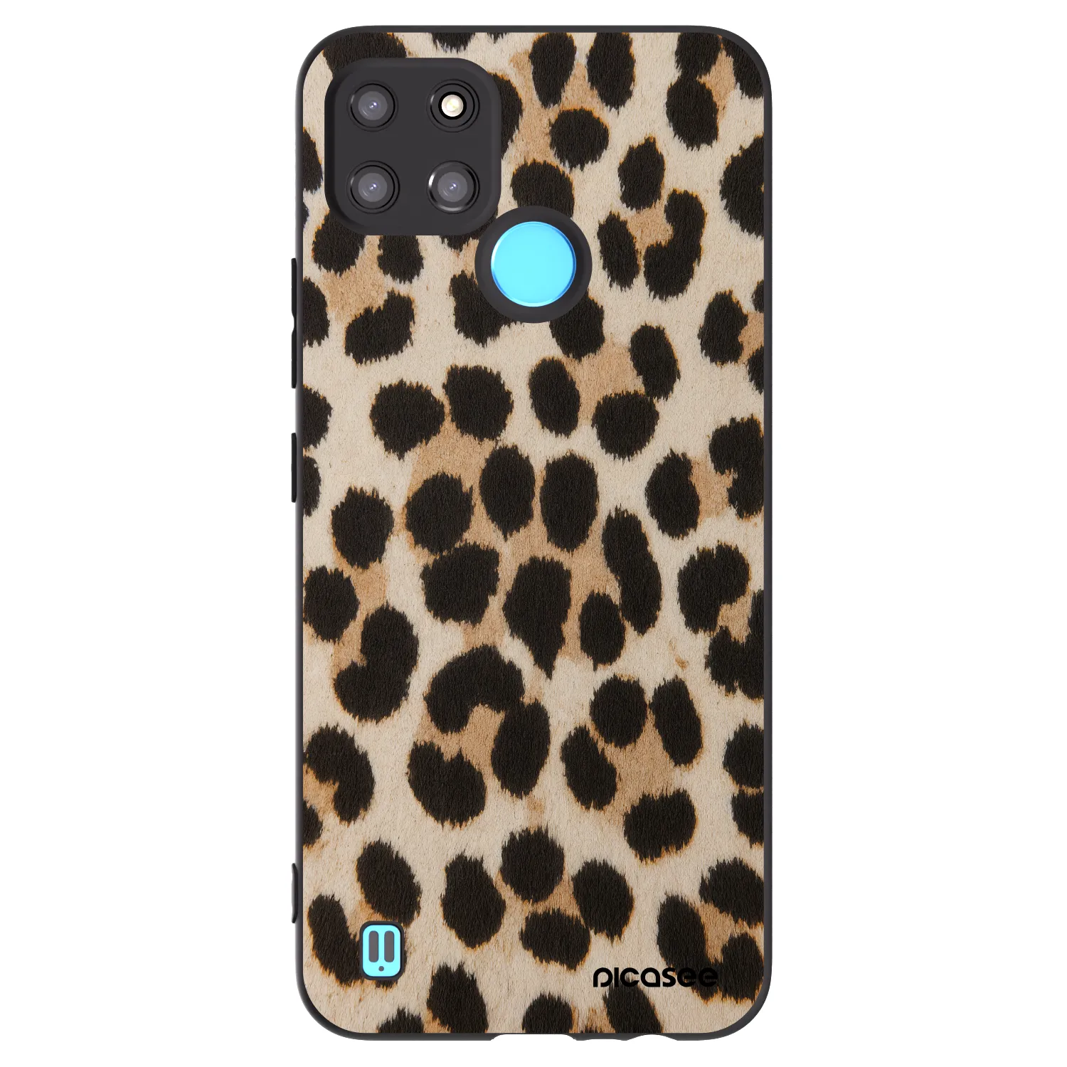 Picasee fekete szilikon tok az alábbi mobiltelefonokra Realme C21Y - Brown Tiger