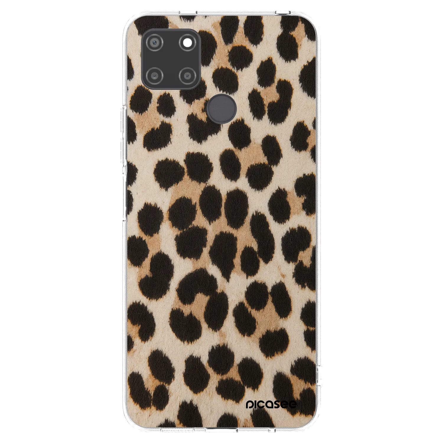 Picasee átlátszó szilikon tok az alábbi mobiltelefonokra Realme C21Y - Brown Tiger