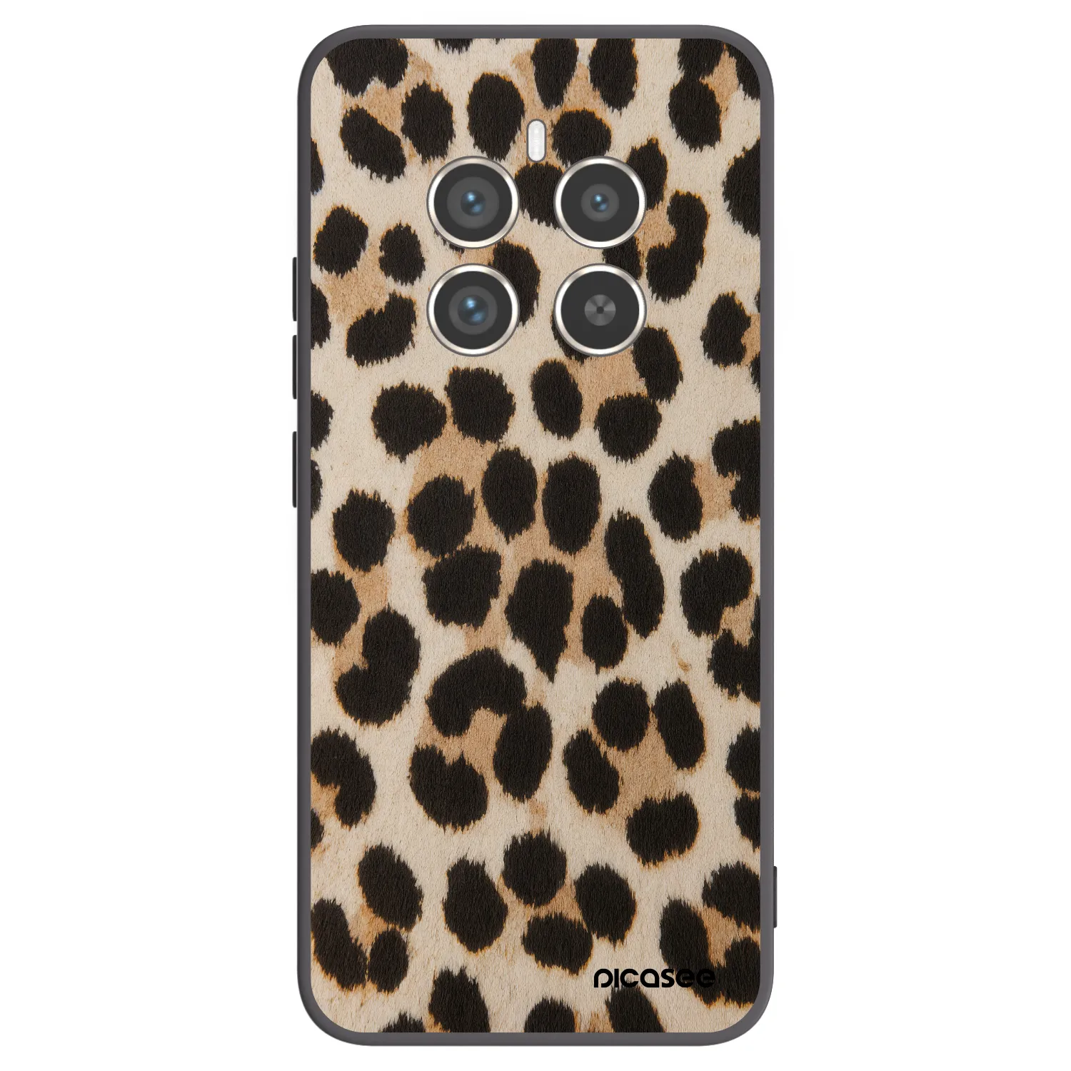Picasee fekete szilikon tok az alábbi mobiltelefonokra Realme 12 Pro 5G - Brown Tiger
