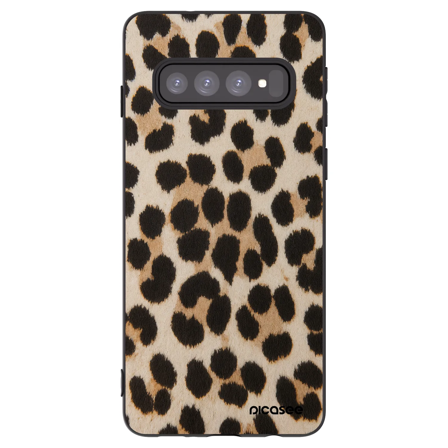 Picasee fekete szilikon tok az alábbi mobiltelefonokra Samsung Galaxy S10 G973 - Brown Tiger