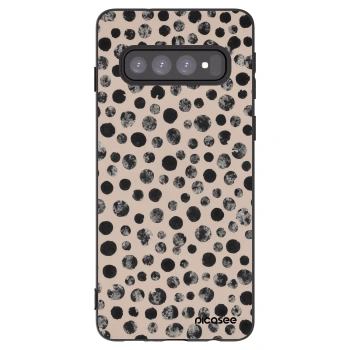 Picasee fekete szilikon tok az alábbi mobiltelefonokra Samsung Galaxy S10 G973 - Dots