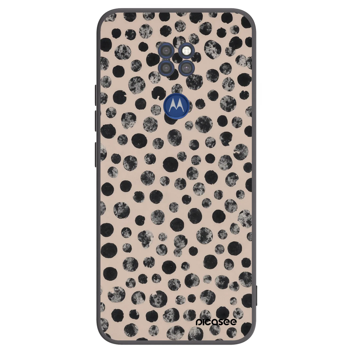 Picasee fekete szilikon tok az alábbi mobiltelefonokra Motorola Moto G9 Play - Dots