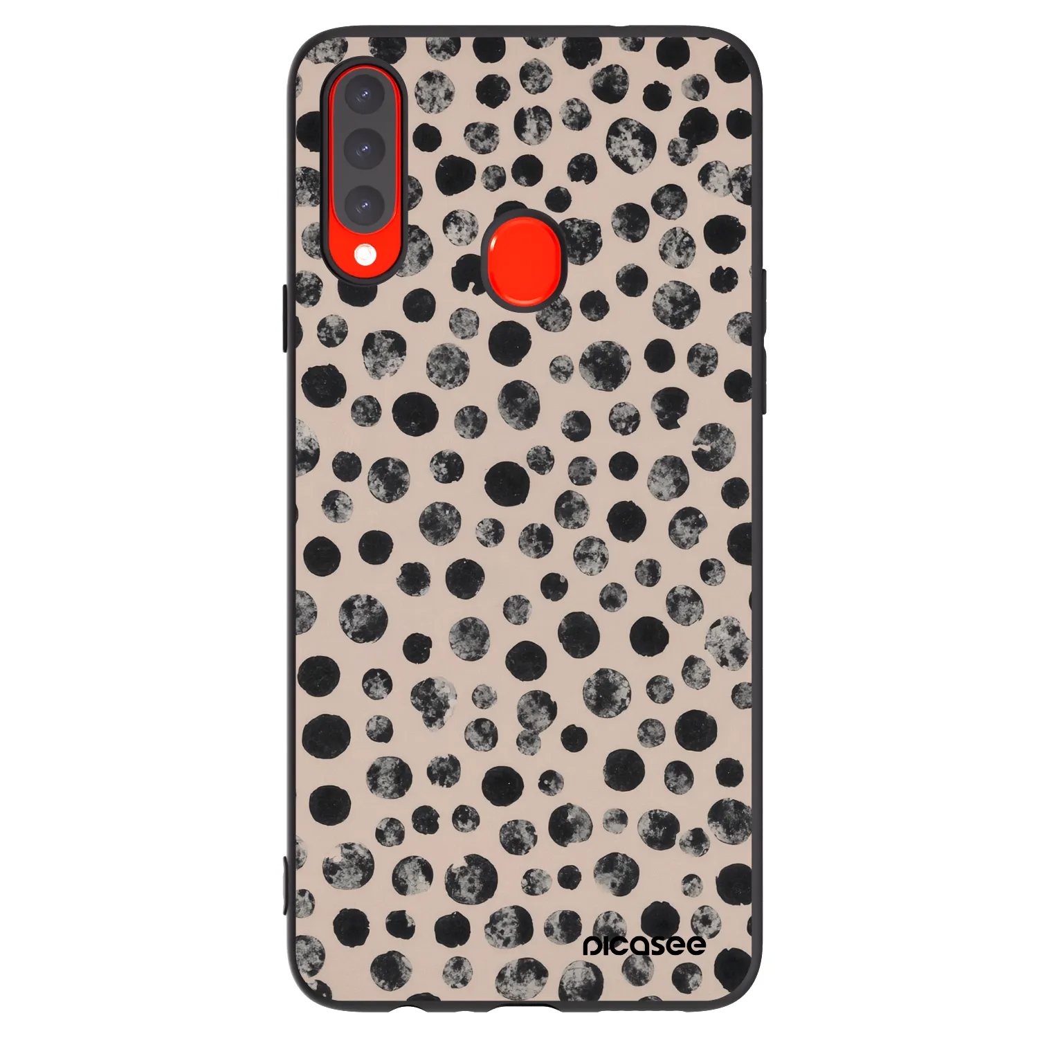 Picasee fekete szilikon tok az alábbi mobiltelefonokra Samsung Galaxy A20s - Dots