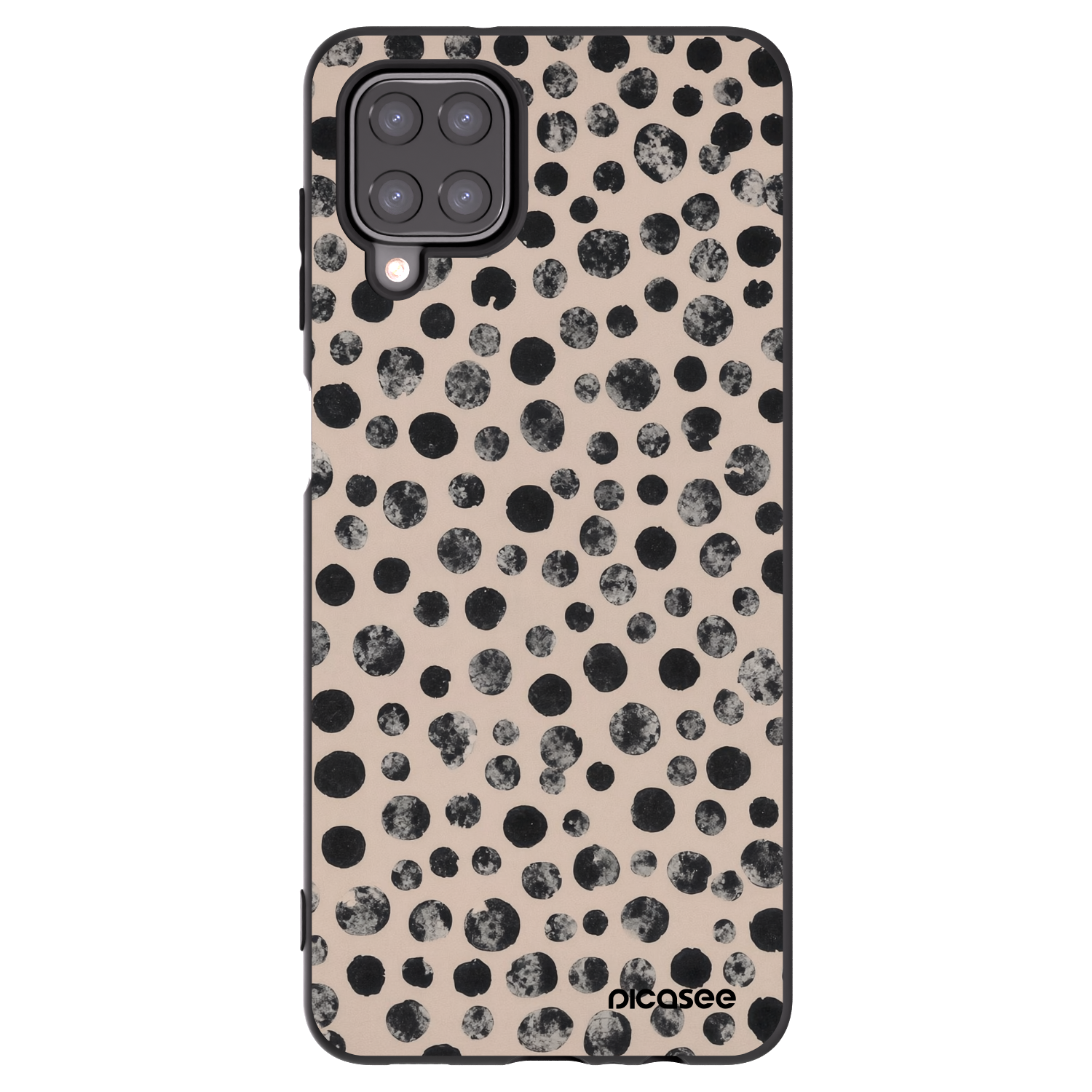 Picasee fekete szilikon tok az alábbi mobiltelefonokra Samsung Galaxy A12 A125F - Dots