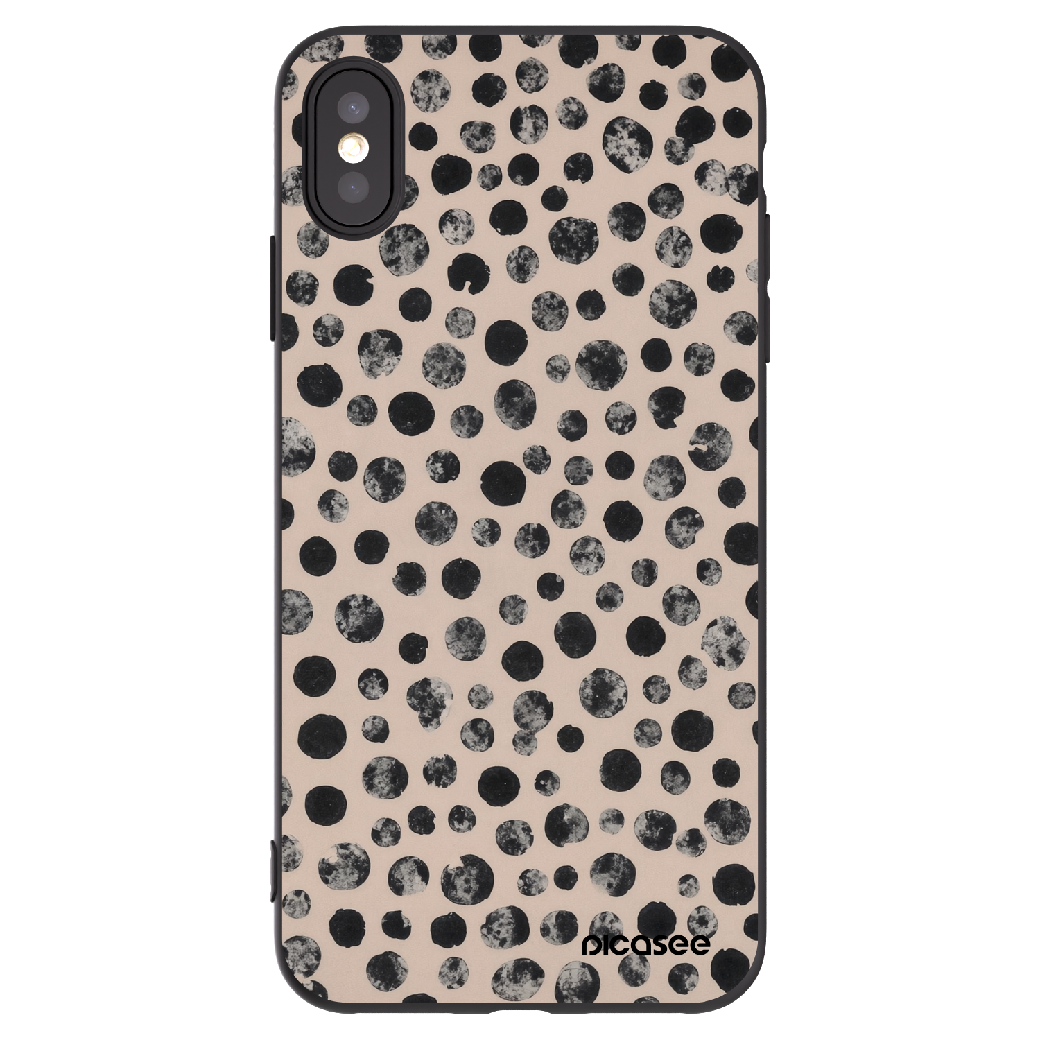 Picasee fekete szilikon tok az alábbi mobiltelefonokra Apple iPhone XS Max - Dots