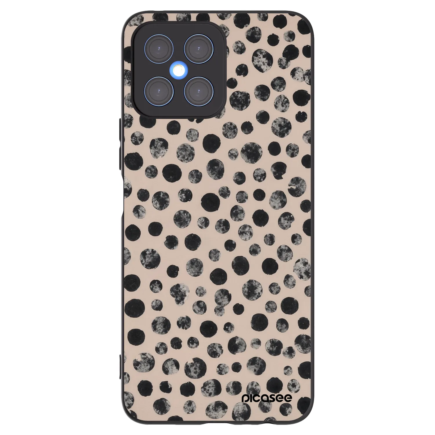 Picasee fekete szilikon tok az alábbi mobiltelefonokra Honor X8 4G - Dots