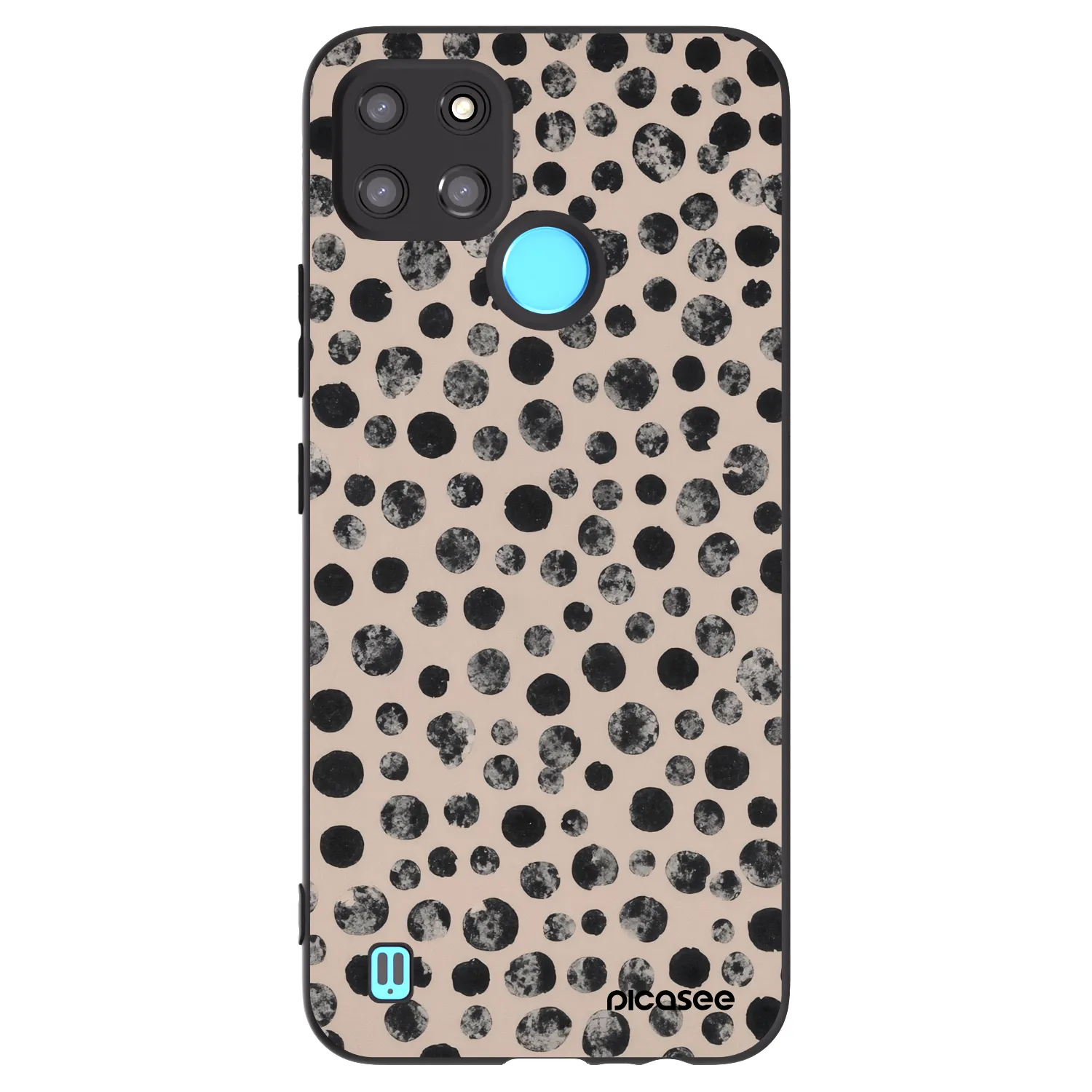 Picasee fekete szilikon tok az alábbi mobiltelefonokra Realme C21Y - Dots