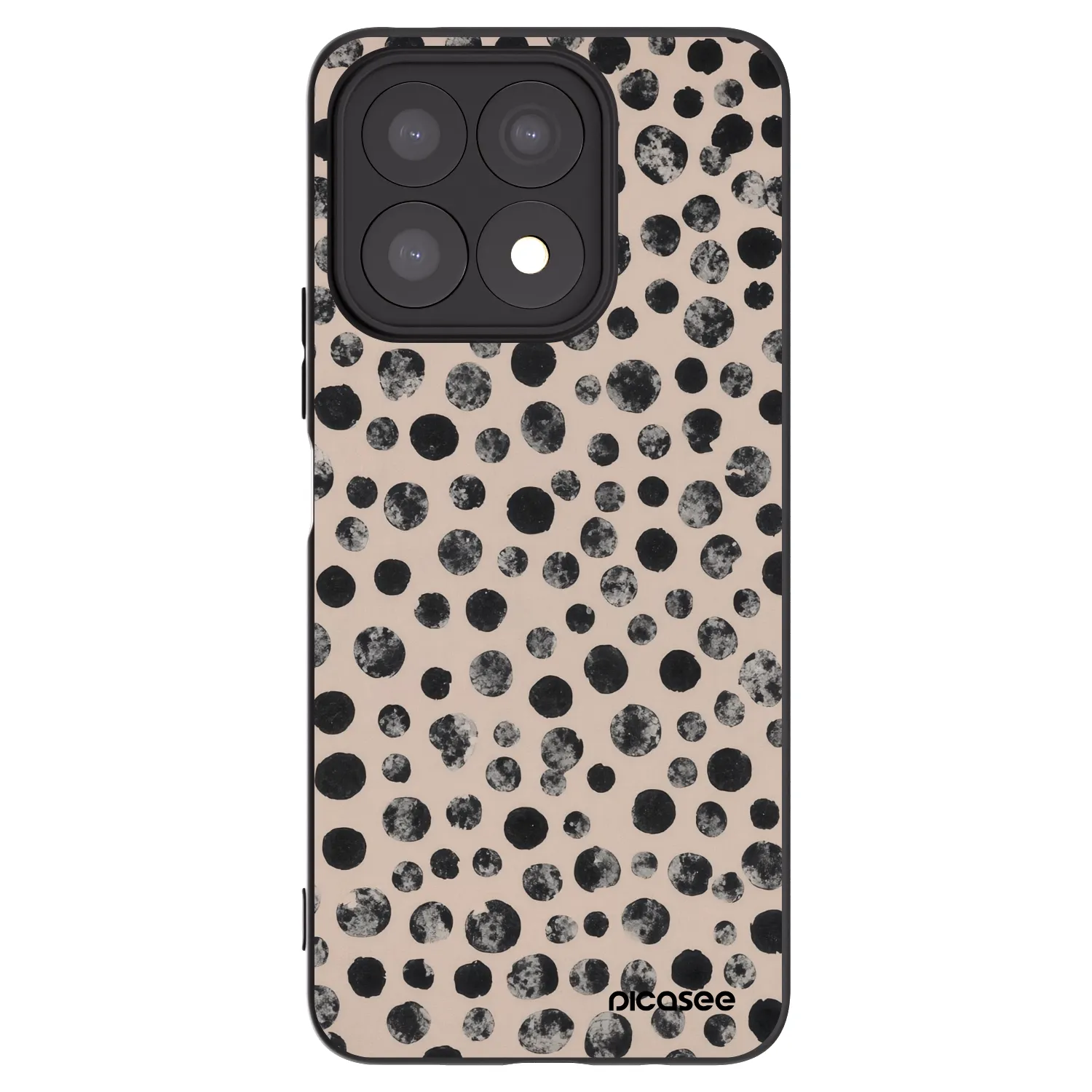 Picasee fekete szilikon tok az alábbi mobiltelefonokra Honor X8a - Dots