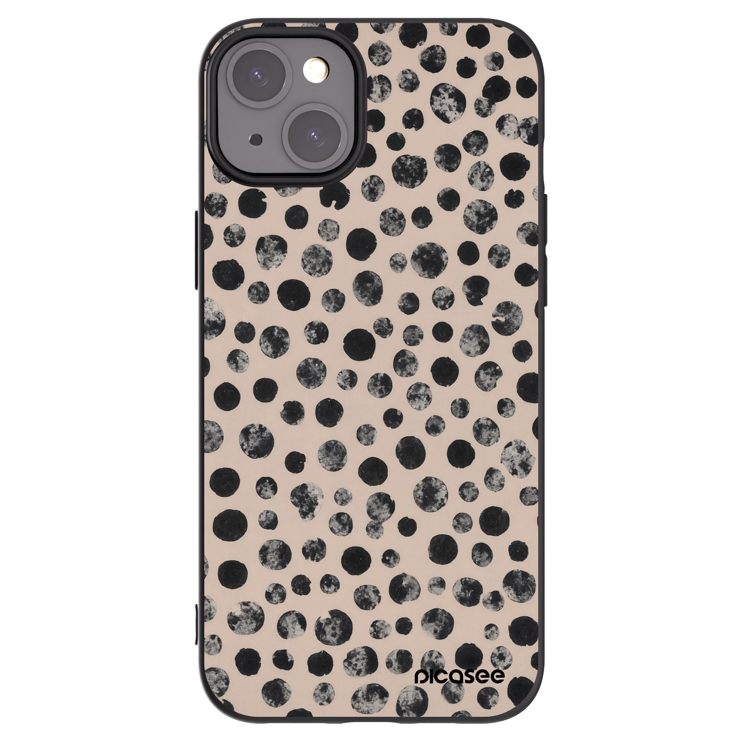 Picasee fekete szilikon tok az alábbi mobiltelefonokra Apple iPhone 15 Plus - Dots