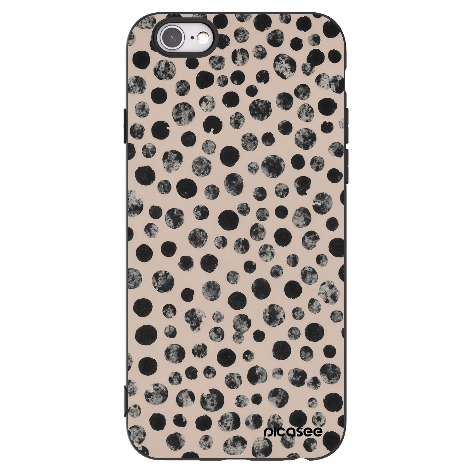 Picasee fekete szilikon tok az alábbi mobiltelefonokra Apple iPhone 6/6S - Dots