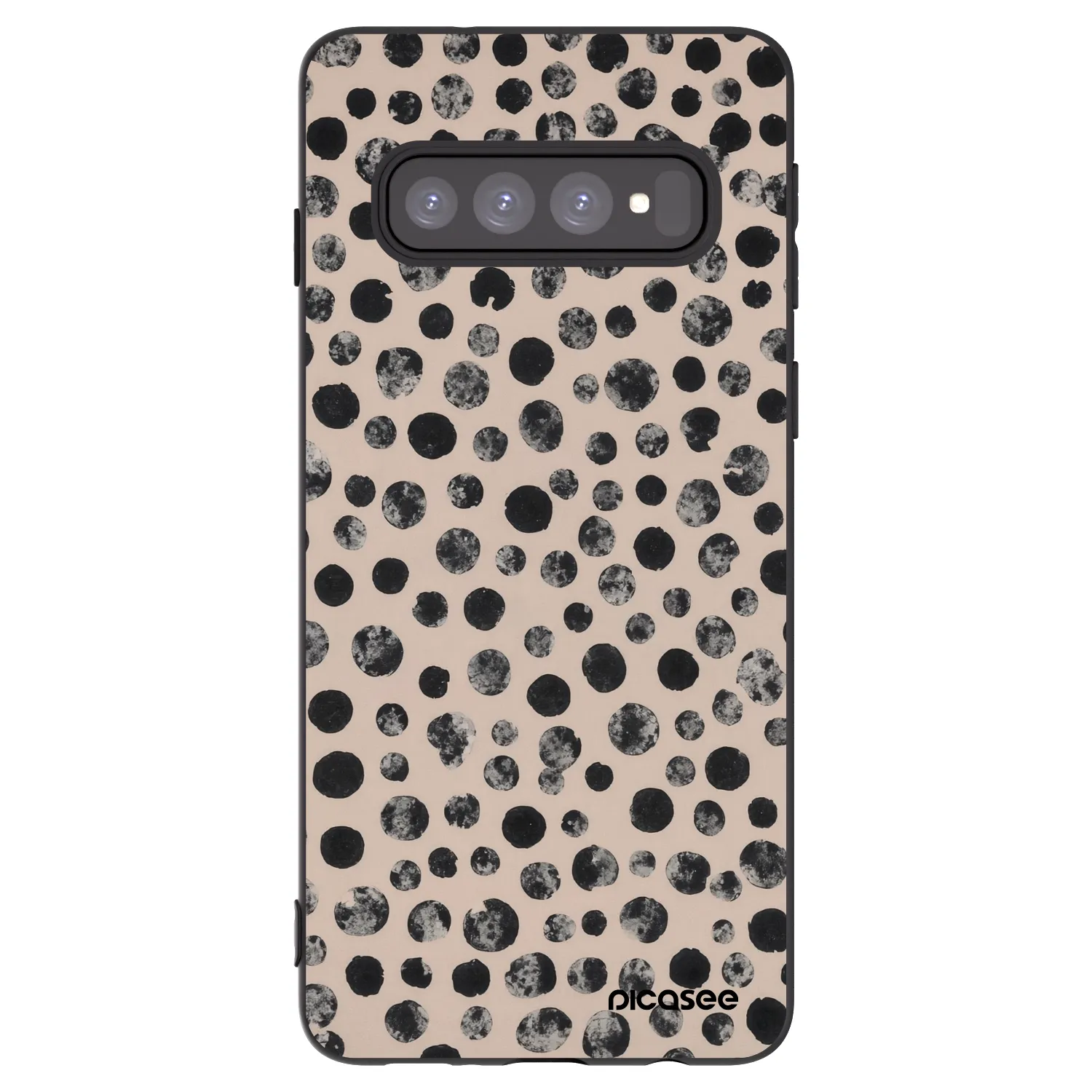 Picasee fekete szilikon tok az alábbi mobiltelefonokra Samsung Galaxy S10 G973 - Dots