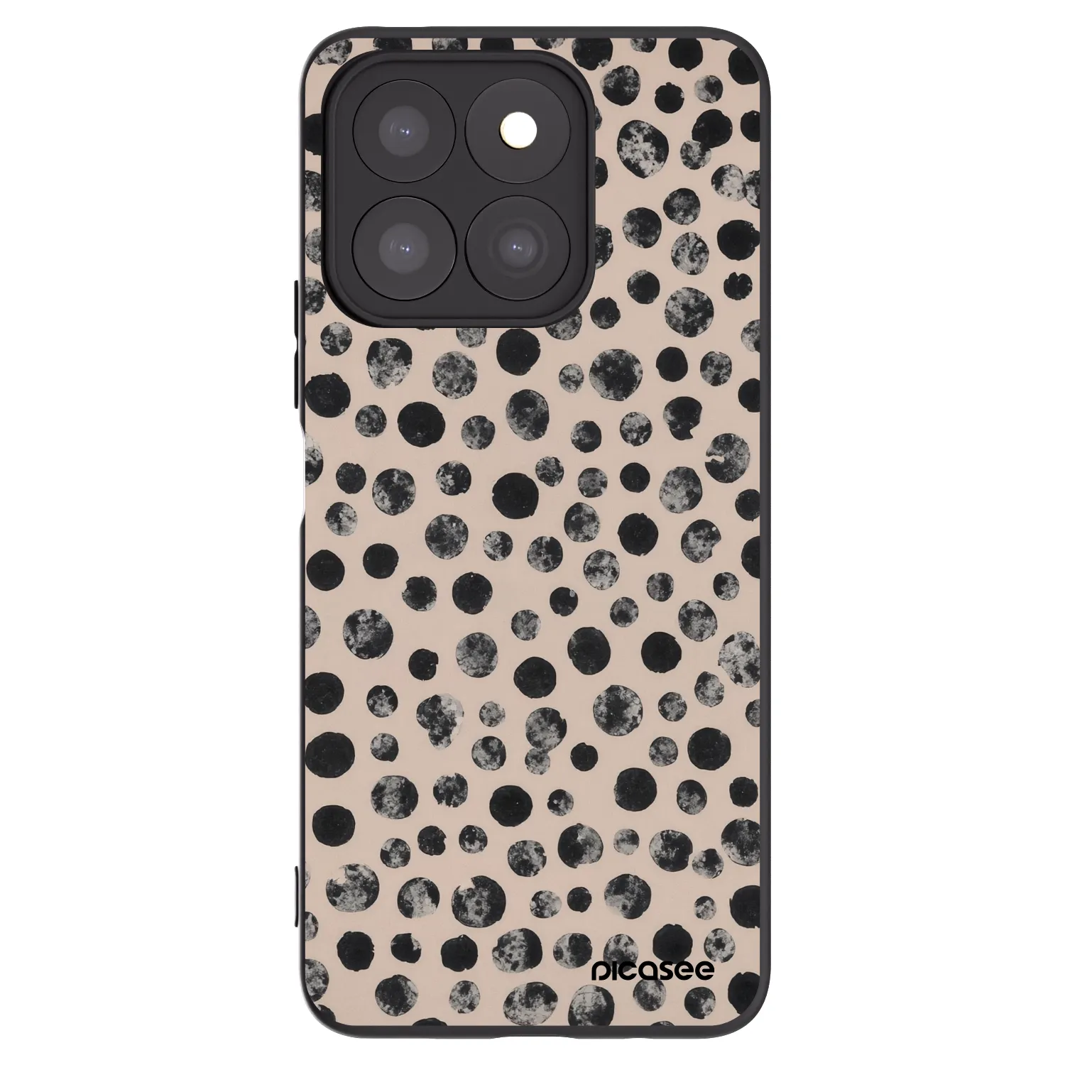 Picasee fekete szilikon tok az alábbi mobiltelefonokra Honor X8c - Dots